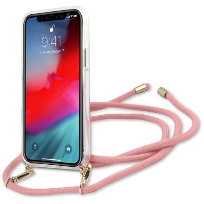 5. Etui Guess Script Vintage na iPhone 12 Pro Max 6,7" - różowe