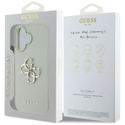 8. Etui Guess Grained Big 4G Logo Small Classic Logo na iPhone 16 - zielone