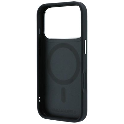 7. Etui Karl Lagerfeld with Ring Stand 360 Choupette Head Pin MagSafe na iPhone 18 Pro / 17 Pro - czarne