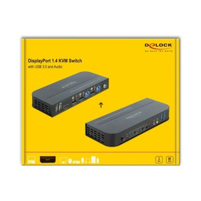 4. KVM Switch DisplayPort 1.4 8K z USB 3.0 i Audio - KVM / audio / USB switch - 2 porty