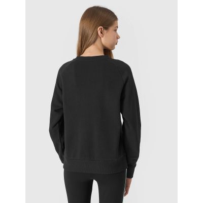 3. Bluza z bawełną organiczną nierozpinana bez kaptura dziewczęca 4F Junior