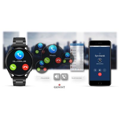 5. Smartwatch GIEWONT Vertex SmartCall GW450-2 Carbon/Carbon Leather