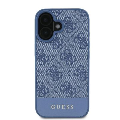 3. Etui Guess 4G Bottom Stripe na iPhone 16 - niebieskie