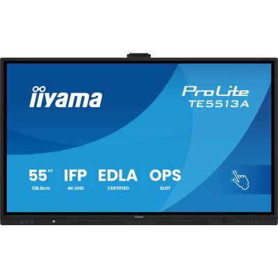 26. iiyama TE5513A-B2AG signage display Interaktywny płaski panel 138,7 cm (54.6") Wi-Fi 500 cd/m2 4K Ultra HD Czarny Ekran dotykowy Procesor wbudowany Android 24/7