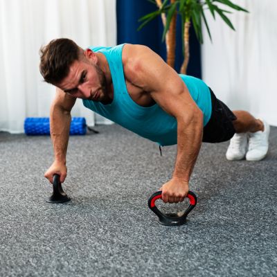 14. Zestaw ciężarów 6w1 HMS SGN120 (sztanga, sztangielki i kettlebell) 20kg