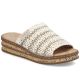 Klapki damskie na koturnie beżowe Rieker 629X8-60