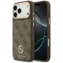 Etui Guess 4G Strass Logo MagSafe na iPhone 18 Pro Max / 17 Pro Max - brązowe