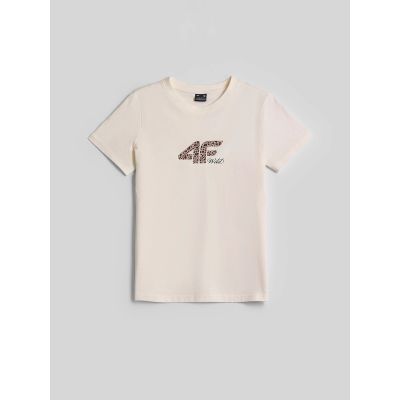 5. T-shirt regular z nadrukiem damski 4F 4FRSS26TTSHF4422-12S