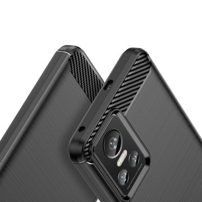 4. Carbon Case etui Realme GT Neo 3 elastyczny silikonowy karbonowy pokrowiec czarne