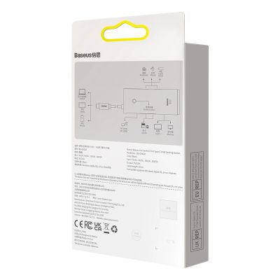 6. Baseus Lite Series wielofunkcyjny HUB USB Typ C - 2 x USB 3.0 / USB Typ C PD / HDMI 1,4 / SD/TF biały (WKQX050102)