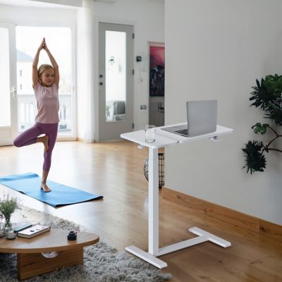 7. MACLEAN MOBILNE BIURKO/STAND NA LAPTOP, BIAŁE, REGULACJA WYSOKOŚCI 76-109CM, MAX. 30KG MC-120 W