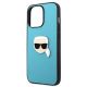 6. Etui Karl Lagerfeld Leather Ikonik Karl's Head Metal na iPhone 13 Pro Max - niebieskie