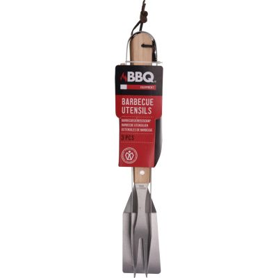 6. ZESTAW PRZYBORÓW DO GRILLA 3W1 Z DREWNIANĄ RĄCZKĄ