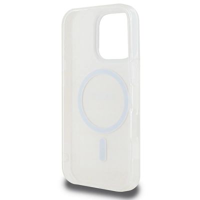 7. Etui DKNY Repeat Texture Pattern & Stripe MagSafe na iPhone 16 Pro - różowe