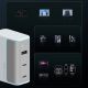 2. Ładowarka sieciowa Cuktech AD1003EU 100W GaN 2x USB-C + USB-A z kablem - biała