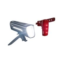 Lampa rowerowa LEDs BIKE RACE LED (miejsce zabudowy: przód/tył), barwa światła: biała/czerwona, kolor obudowy: czarny, lithium ion, światło - migające/stałe, plastik