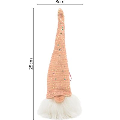 14. MIKOŁAJ DEKORACYJNY LED 25CM RÓŻOWY