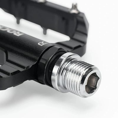 9. Pedały rowerowe Rockbros C700 platformowe odblaskowe aluminiowe - czarne