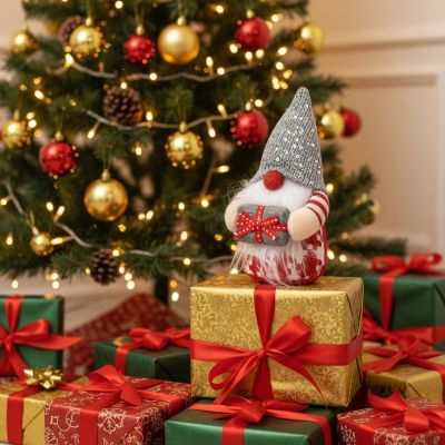 8. SKRZAT GNOM DEKORACYJNY 15CM SZARY BOY