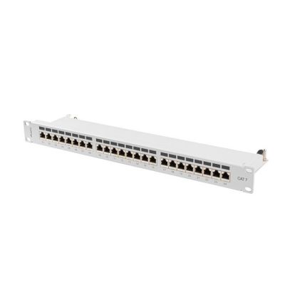 9. LANBERG PATCH PANEL 24 PORT 1U 19" KAT.7 FTP SZARY PPS7-1024-S