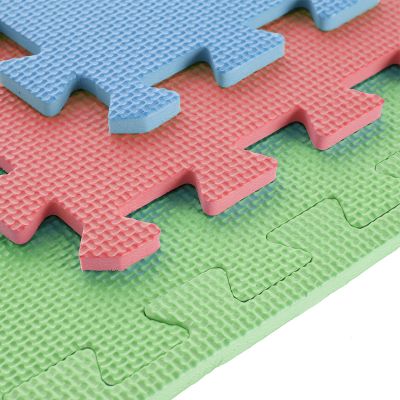 11. Mata puzzle Multipack One Fitness MP10 zielono-niebiesko-czerwone 9 elementów 10 mm