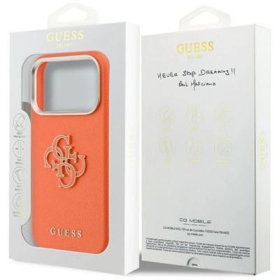 8. Etui Guess FW Resin Logo na iPhone 17 Pro Max - pomarańczowe