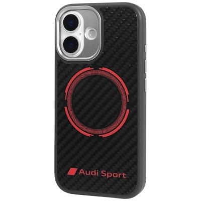 3. Etui Audi RSQ Carbon Fiber Sport Red Circle MagSafe do iPhone 17 - czarne