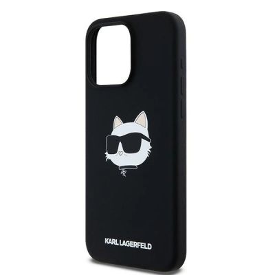6. Etui Karl Lagerfeld Silicone Choupette Head MagSafe na iPhone 15 Pro Max - czarne