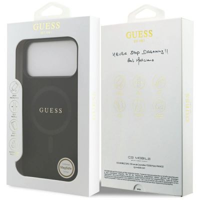 8. Etui Guess Saffiano Classic Logo MagSafe na iPhone 17 Pro Max - czarne
