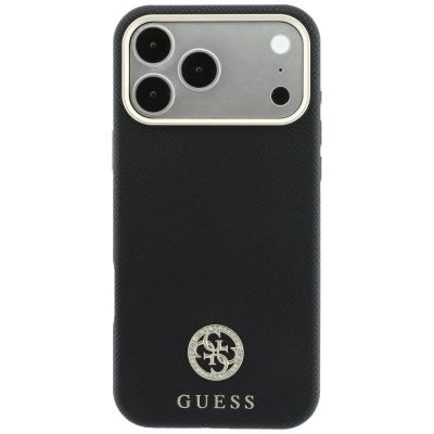 3. Etui Guess Grained Round Strass Logo MagSafe na iPhone 18 Pro / 17 Pro - czarne