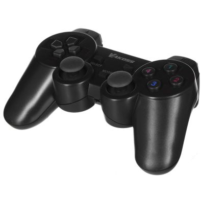 7. VAKOSS GAMEPAD BEZPRZEWODOWY USB Z FUNKCJĄ DUAL SHOCK, PC/PS3, TRYB CYFROWY I ANALOGOWY,  GP-4705BK CZARNY