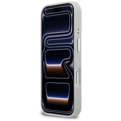 5. Etui Karl Lagerfeld Croco KL Script Logo MagSafe na iPhone 17 Pro Max - srebrne