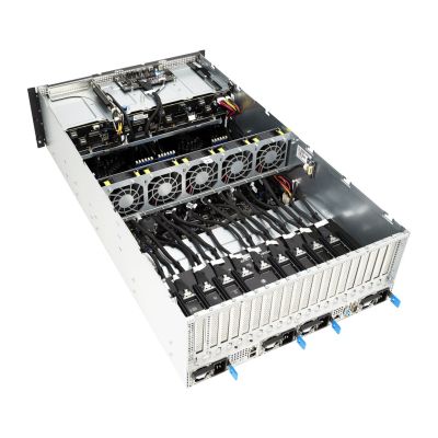 6. Platforma Asus Rack (4U) ESC8000A-E12 AMD Epyc 9004 (8x NVMe/SATA HS, 1xM.2, 2x10Gbe, IPMI, 2+2 3000W)