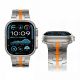 3. Bransoleta Tech-Protect Stainless na Apple Watch 44 / 45 / 46 / 49 mm - srebrno-pomarańczowa