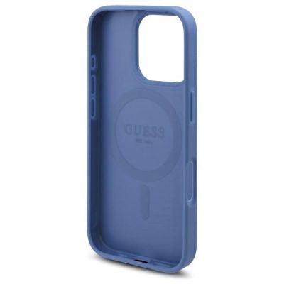 7. Etui Guess 4G Flowers Print MagSafe na iPhone 16 Pro Max - niebieskie
