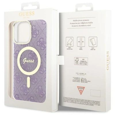 8. Etui Guess 4G MagSafe na iPhone 14 Pro Max - purpurowe