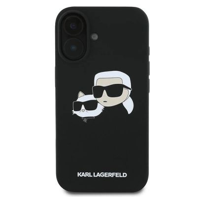 3. Etui Karl Lagerfeld Silicone nauble Heads Print MagSafe na iPhone 16 Plus - czarne
