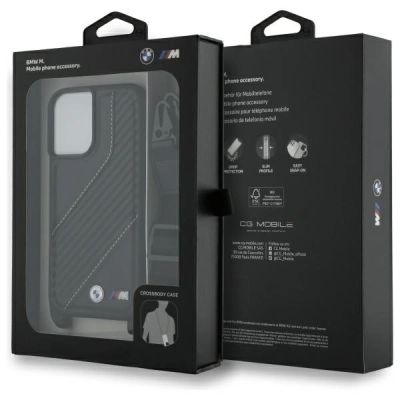 7. Etui BMW M Edition Carbon Stripe & Strap na iPhone 16 - czarne