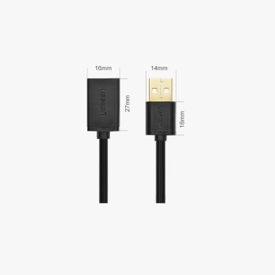 8. Ugreen kabel przewód przejściówka USB (żeński) - USB (męski) 2m czarny (10316)
