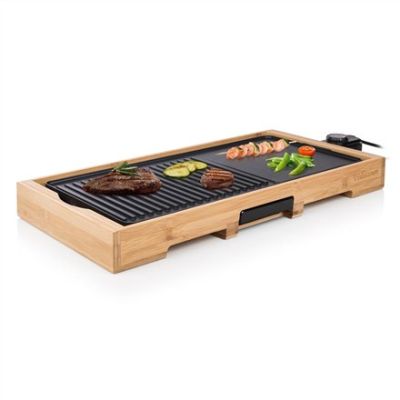 13. Tristar BP-2641 grill Gril Blad Prąd elektryczny Bambusowy, Czarny 2200 W