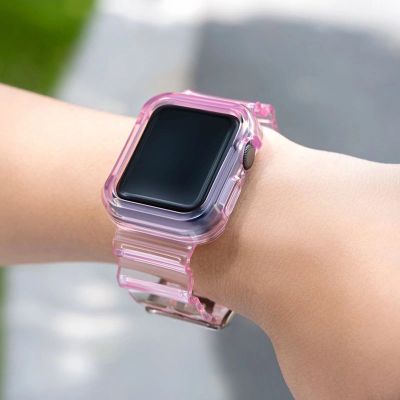3. Silikonowa opaska pasek bransoleta bransoletka etui Strap Light Set do zegarka Apple Watch 40 mm - czerwona