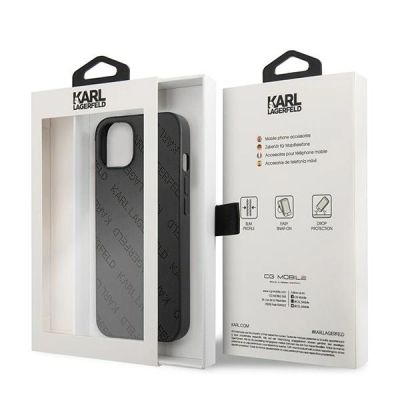 8. Etui Karl Lagerfeld Perforated Allover na iPhone 13 mini - czarne