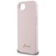 6. Etui Guess Silicone Script Metal Logo MagSafe na iPhone 16e - różowe