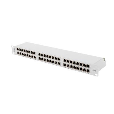 2. PATCH PANEL 48 PORT 1U 19" KAT.6 FTP EKRANOWANY SZARY LANBERG