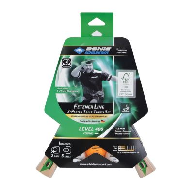8. ZESTAW DO TENISA STOŁOWEGO 2 RAKIETKI 3 PIŁECZKI FETZNER 400 FSC DONIC