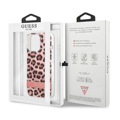 8. Etui Guess Leopard na iPhone 13 Pro / iPhone 13 - różowe