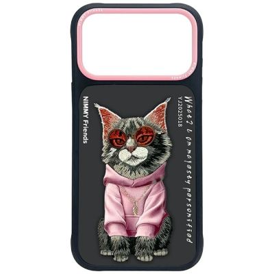 Etui Nimmy Glasses Cool Cat na iPhone 17 Pro - czarne