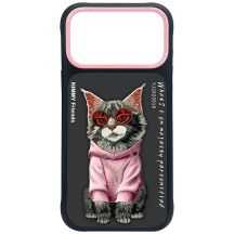 Etui Nimmy Glasses Cool Cat na iPhone 17 Pro - czarne