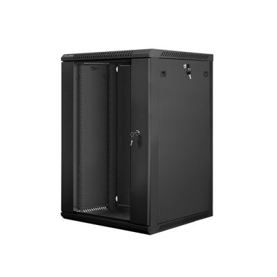 Szafa rack Lanberg WF01-6618-10B (18U; 901mm / 600mm / 600 mm; wisząca; Szklane; 19''; kolor czarny)
