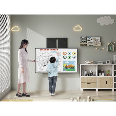 12. Wyposażenie - wspornik - góra-dół - do telewizora - interaktywny - plastik, stal nierdzewna, aluminium - (55"-86") - montaż na ścianie